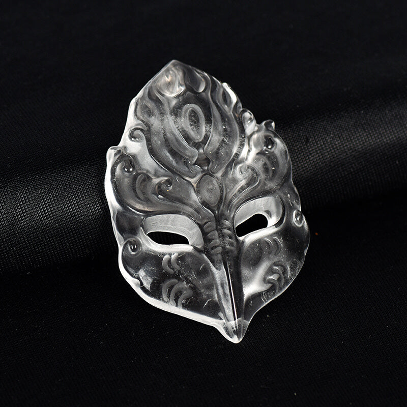 Etheric Aura Crystal Carved Fox Mask