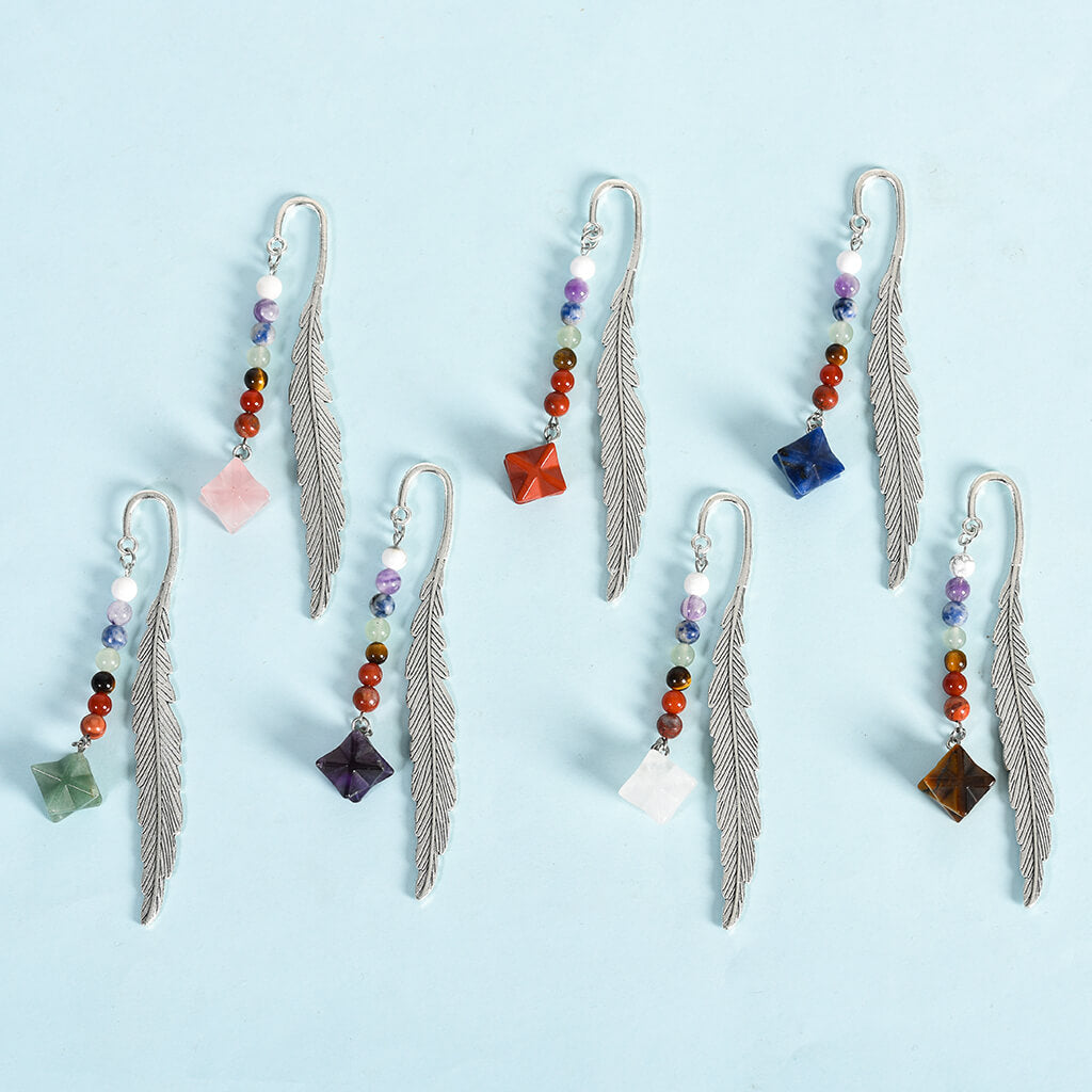 Natural Crystal Stone 7 Chakras Bookmark