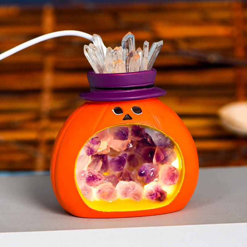 Amethyst Tooth Halloween Pumpkin Lamp