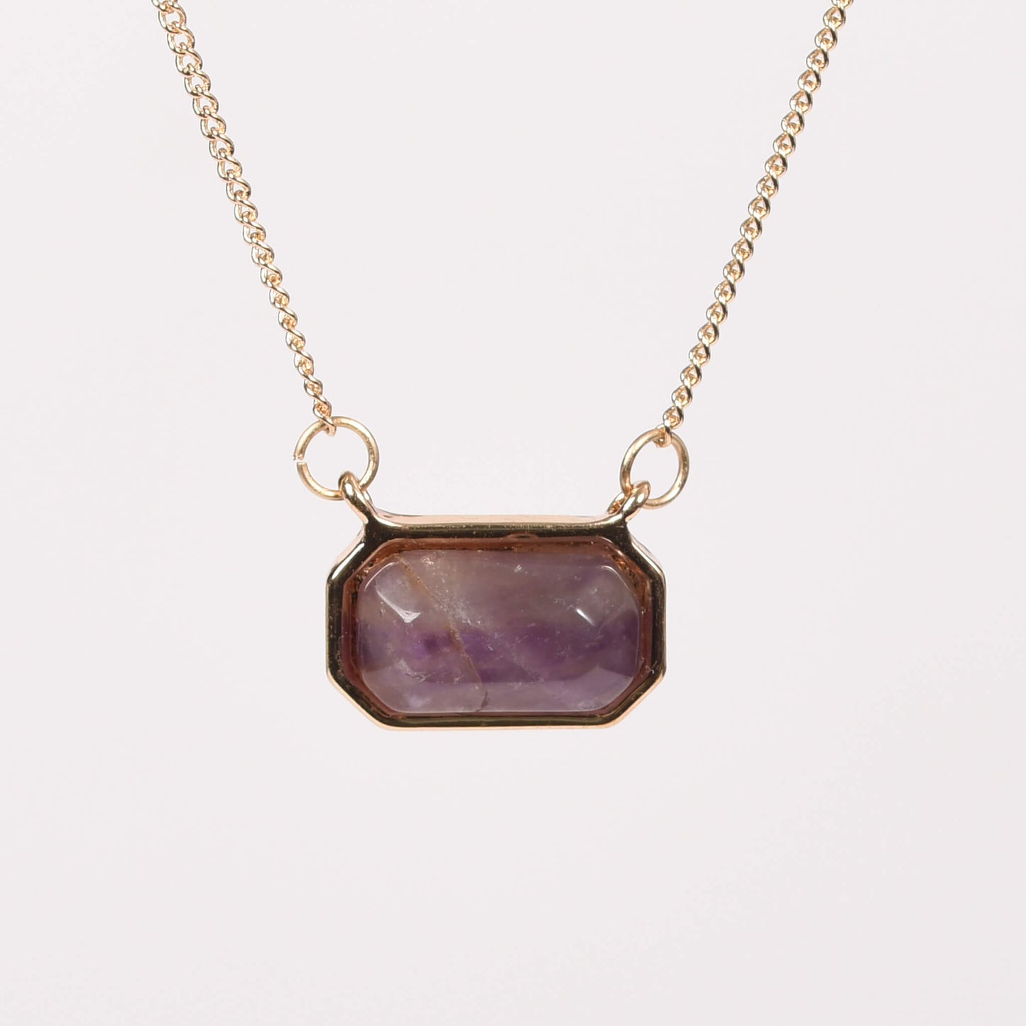 Etheric Aura Crystal Stone Octagon Pendant Necklace