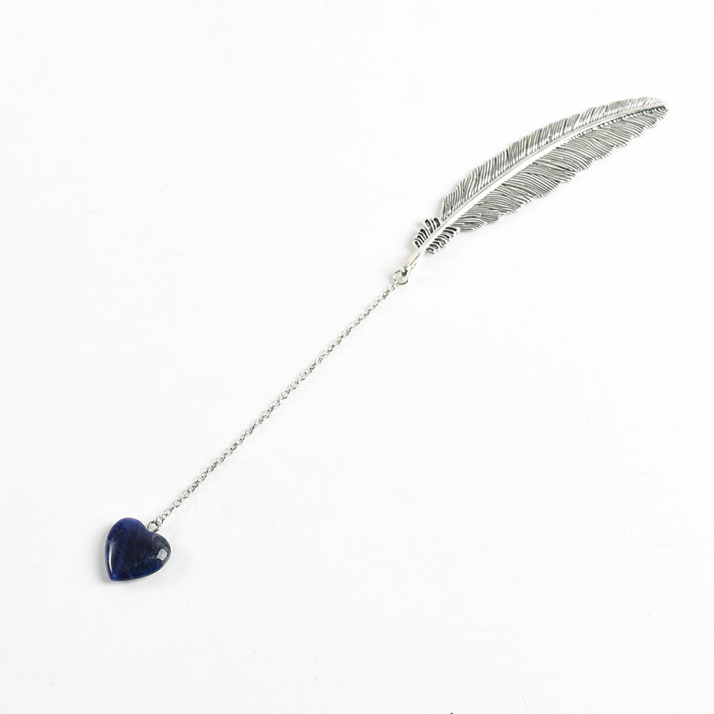 Crystal Pendant Feather Bookmark/Page Marker