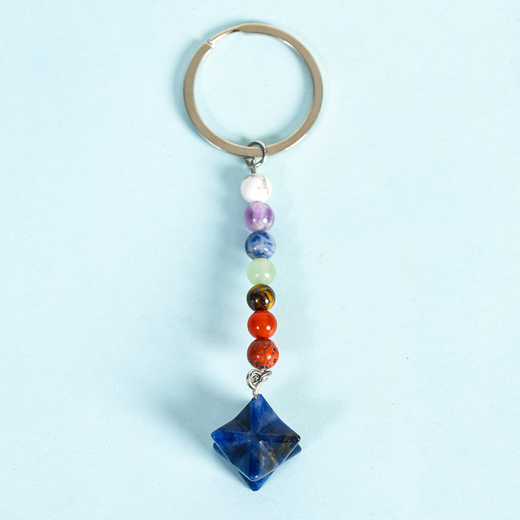 7 Chakra Crystal Beads Keychain