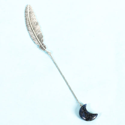 Crystal Pendant Feather Bookmark/Page Marker