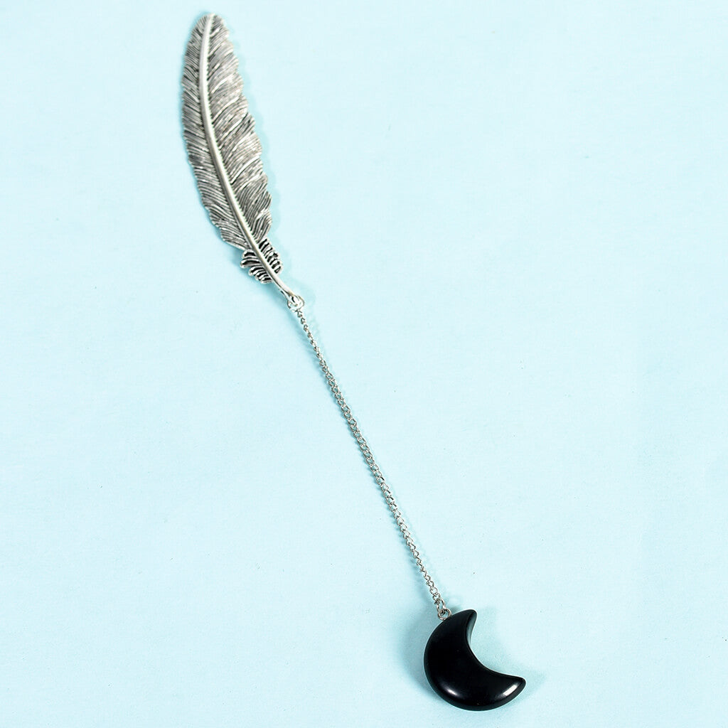 Crystal Pendant Feather Bookmark/Page Marker