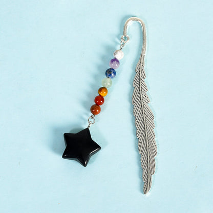 Natural Crystal Stone 7 Chakras Bookmark