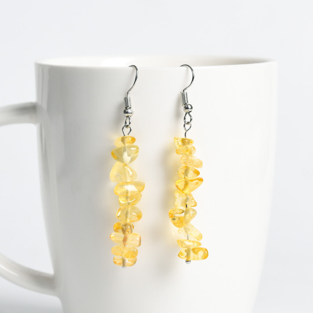 Etheric Aura Natural Crystal Chip Stone Dangle Earring