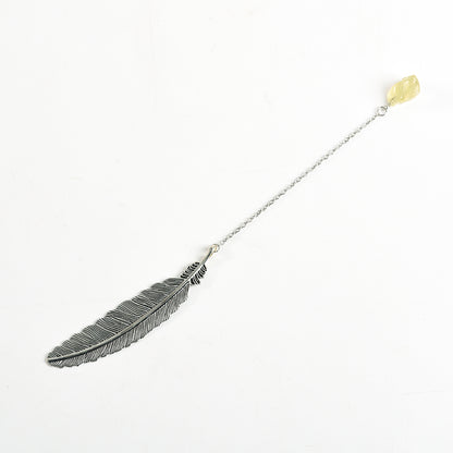 Crystal Pendant Feather Bookmark/Page Marker