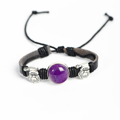 Etheric Aura Christmas Theme Natural Crystal Button Bracelet