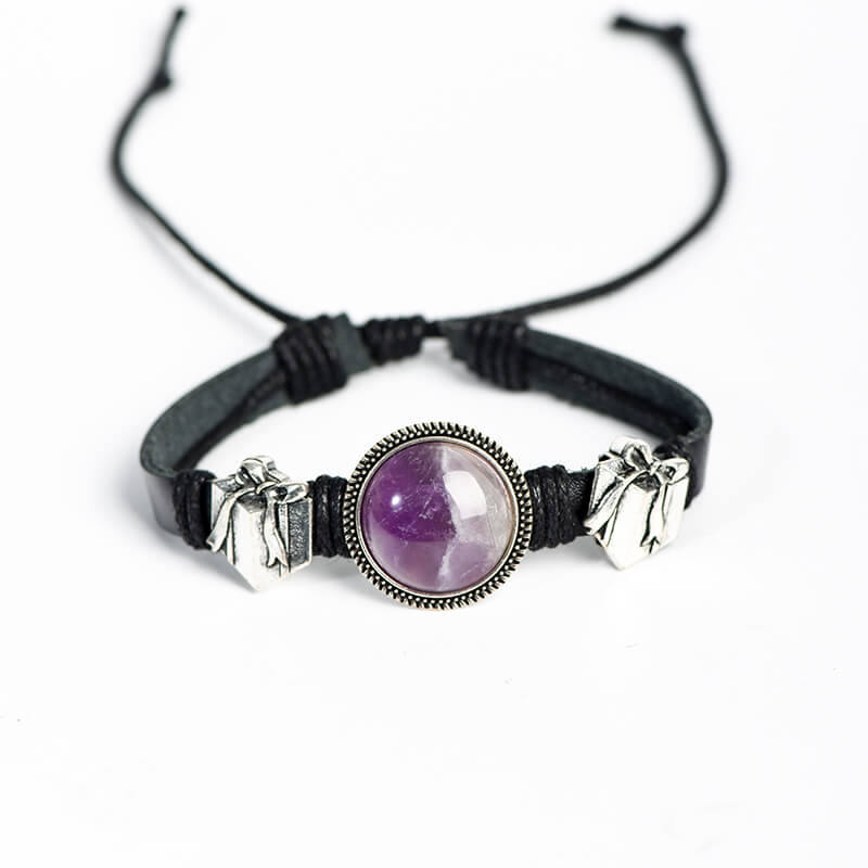 Etheric Aura Christmas Theme Natural Crystal Button Bracelet