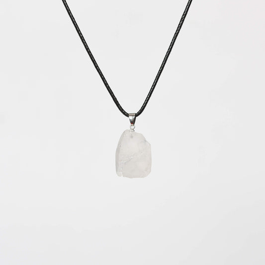 Etheric Aura Irregular Raw Crystal Stone Pendant Necklace