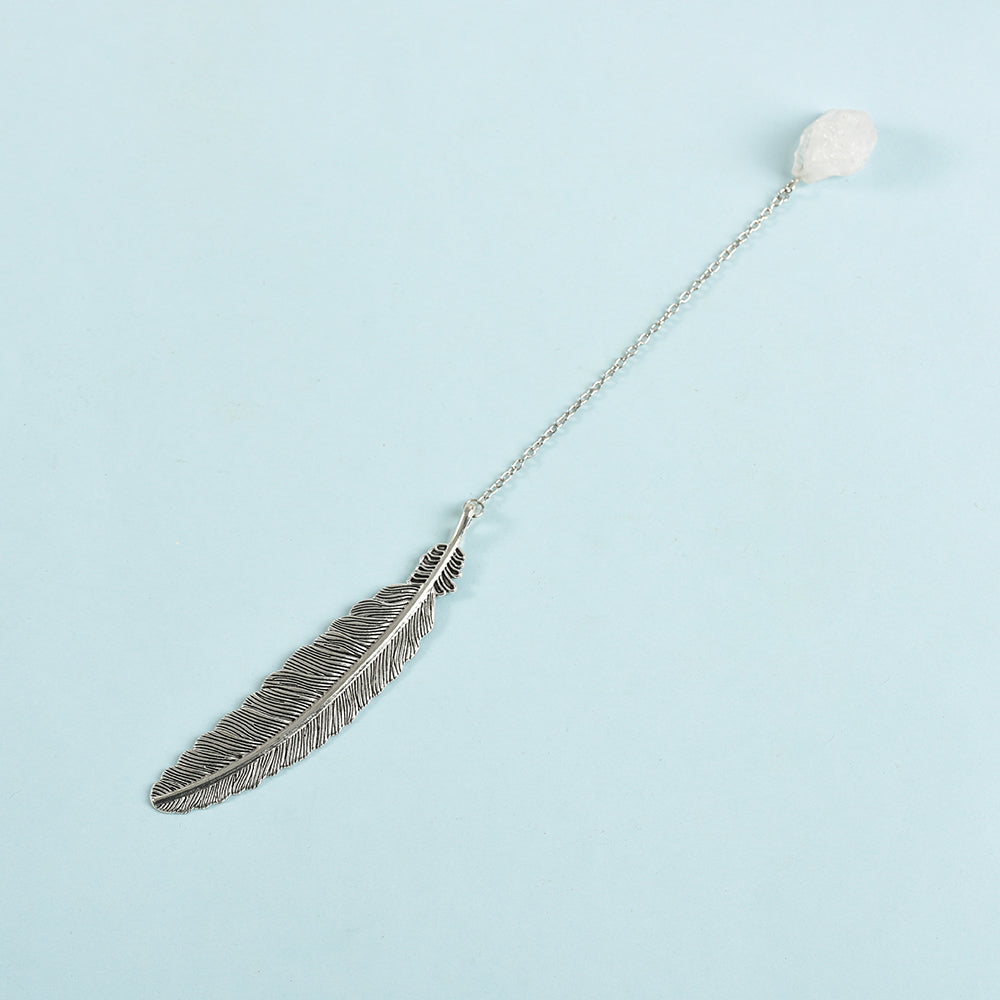 Crystal Pendant Feather Bookmark/Page Marker