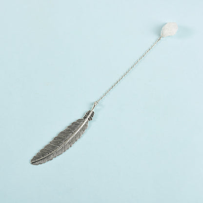 Crystal Pendant Feather Bookmark/Page Marker