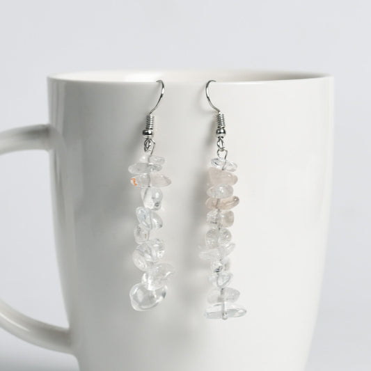 Etheric Aura Natural Crystal Chip Stone Dangle Earring