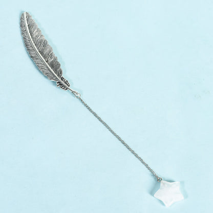 Crystal Pendant Feather Bookmark/Page Marker