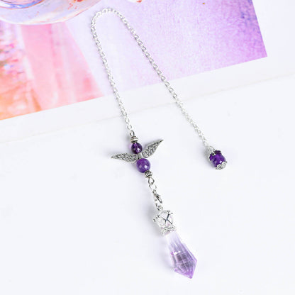 Etheric Aura 12 Cross Section Angel Pointy Cone Crystal Pendulum