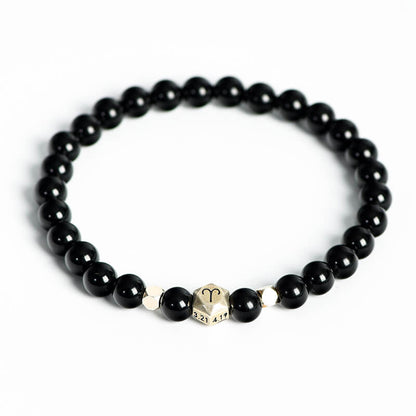 Etheric Aura Obsidian 12 Zodiac Bracelet