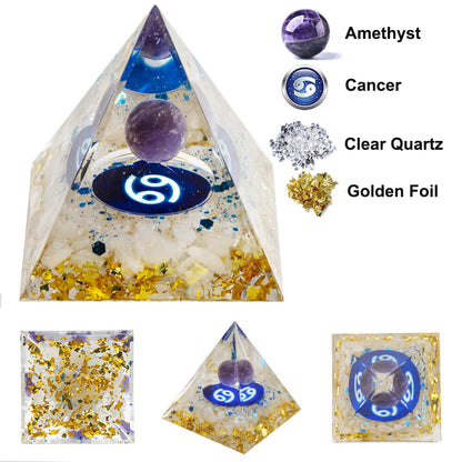 Etheric Aura Natural Crystal Gravals Drip Shaped Zodiac Pyramid Cancer