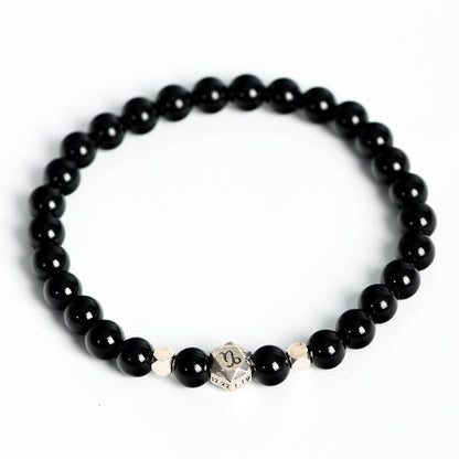 Etheric Aura Obsidian 12 Zodiac Bracelet