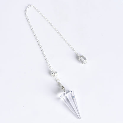 Etheric Aura Cross Section Pointy Cone Shape Crystal Pendulum