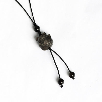 Silver Obsidian Hanging Ornament