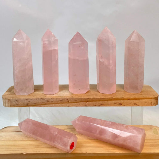 Etheric Aura Rose Quartz Crystal Tower