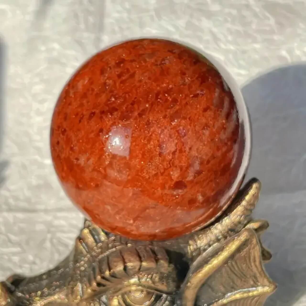 Etheric Aura Strawberry Quartz Crystal Sphere