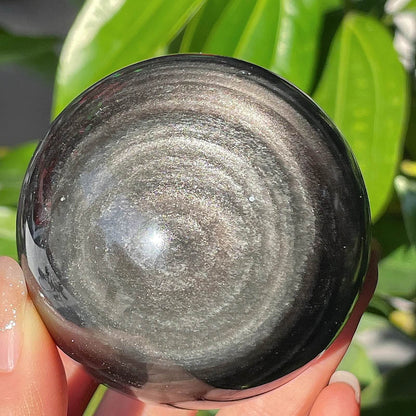 Etheric Aura Silver Obsidian Crystal Sphere