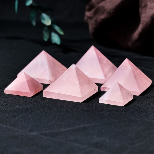 Etheric Aura Rose Quartz Crystal Pyramid