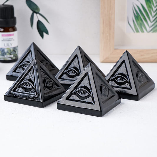 Etheric Aura Eye of Providence Obsidian Pyramid