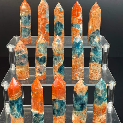 Etheric Aura Sunstone Coexists Apatite Crystal Tower