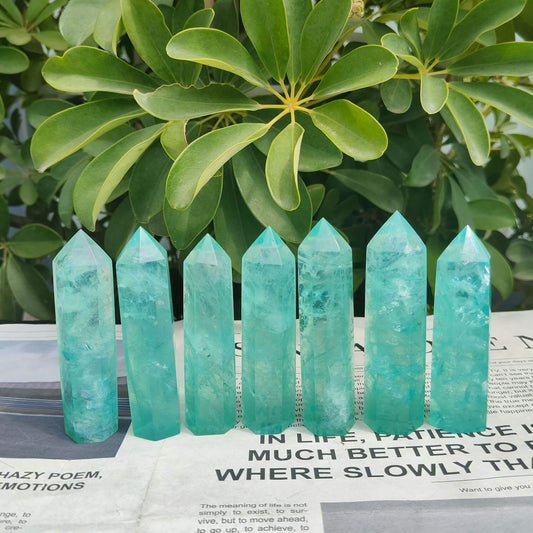 Etheric Aura Green Fluorite Crystal Tower