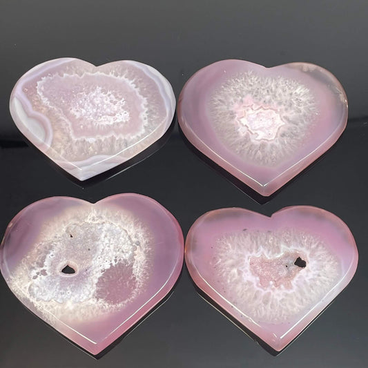 Etheric Aura Rose Quartz Crystal Carved Craft Love Heart