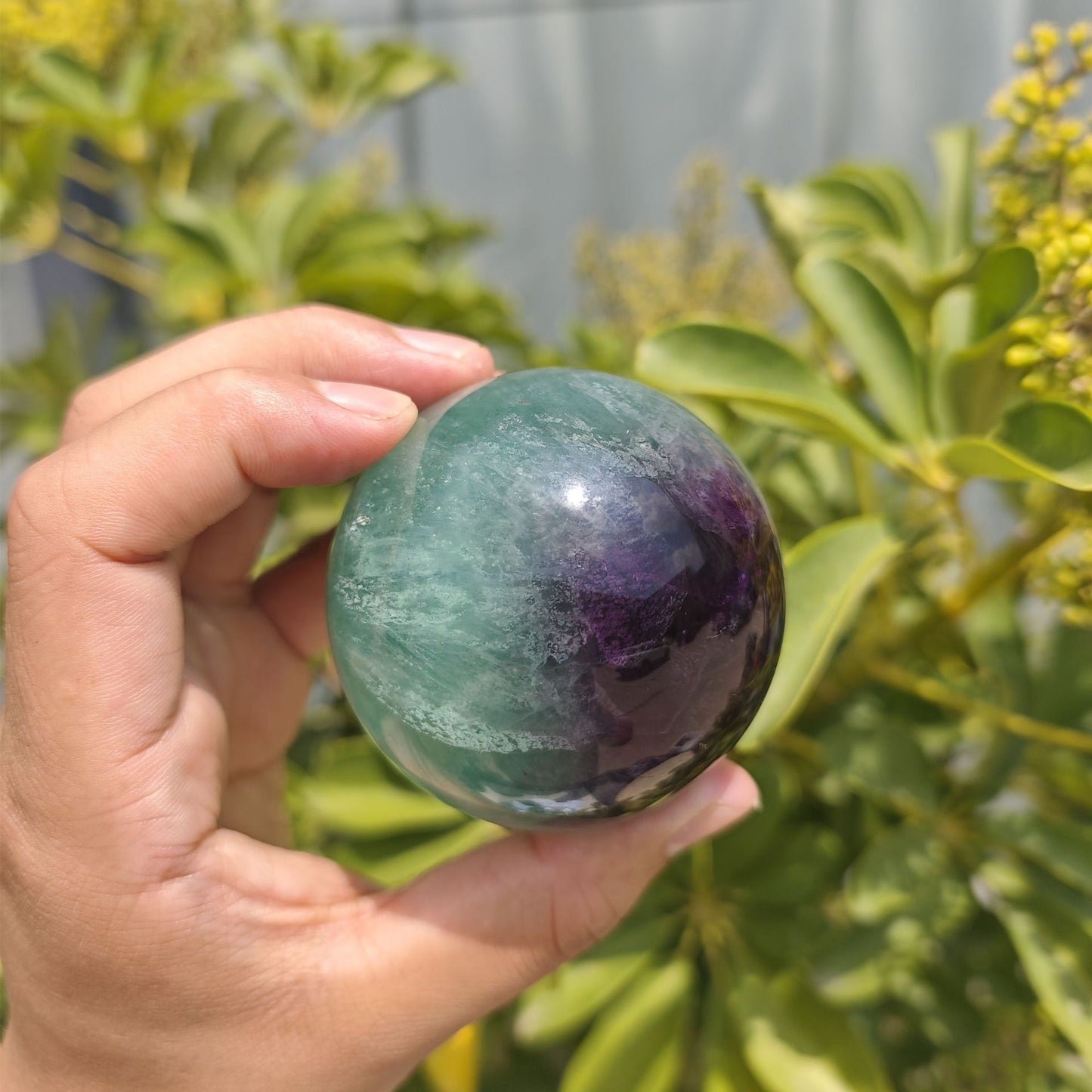 Etheric Aura Fluorite Crystal Sphere