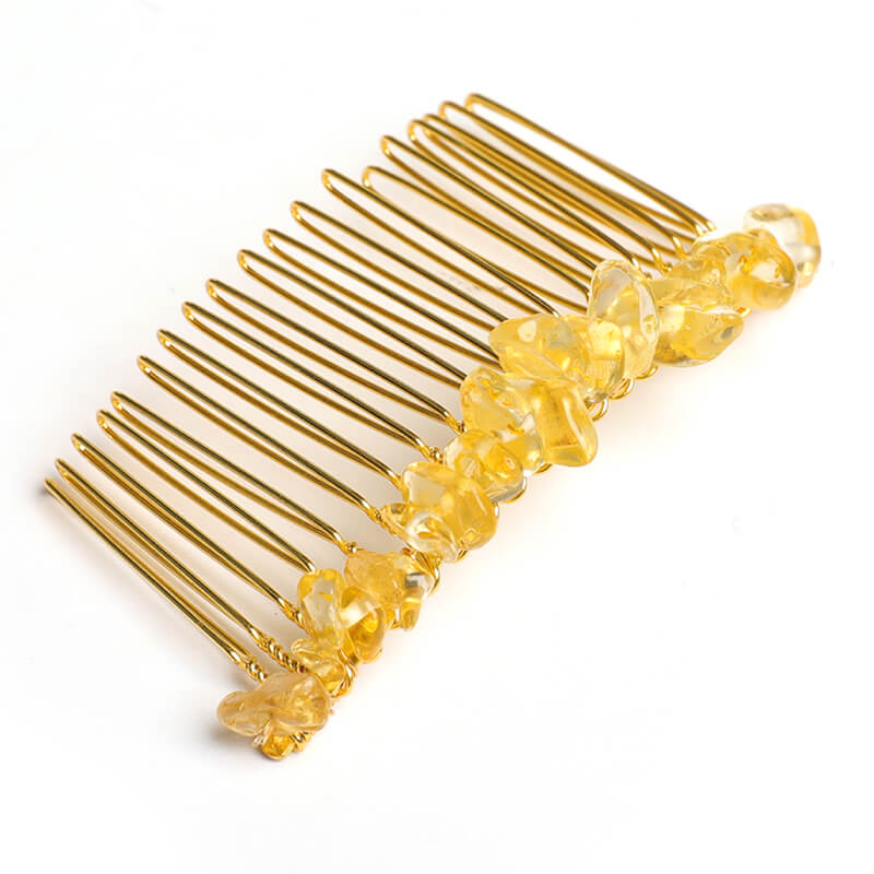 Natural Crystal Chip Stone Hair Comb