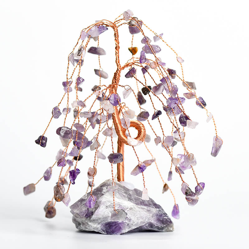 Willow-style Raw Stone Base Crystal Tree｜Fortune Tree｜Feng Shui Tree