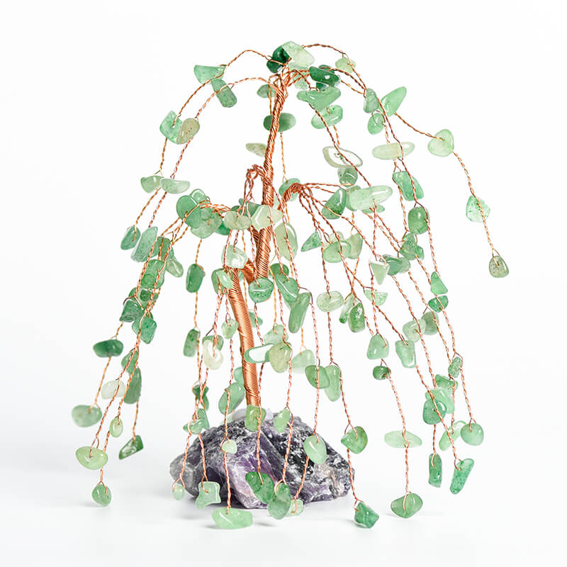 Willow-style Raw Stone Base Crystal Tree｜Fortune Tree｜Feng Shui Tree