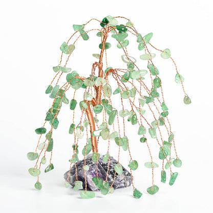 Willow-style Raw Stone Base Crystal Tree｜Fortune Tree｜Feng Shui Tree