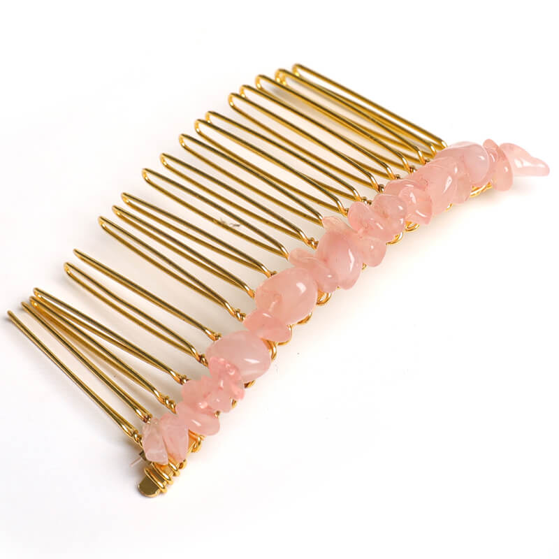 Natural Crystal Chip Stone Hair Comb