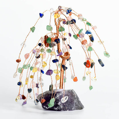 Willow-style Raw Stone Base Crystal Tree｜Fortune Tree｜Feng Shui Tree