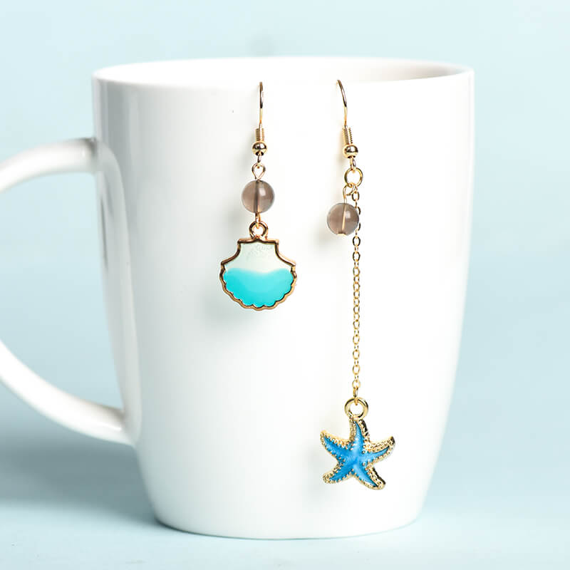 Etheric Aura Sea and Sky Element Crystal Earrings