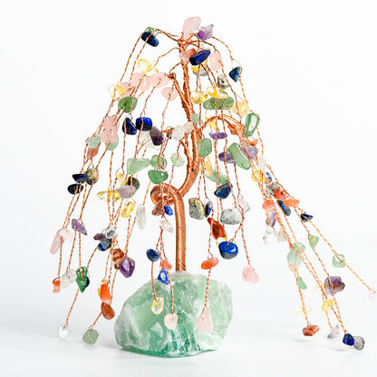 Willow-style Raw Stone Base Crystal Tree｜Fortune Tree｜Feng Shui Tree