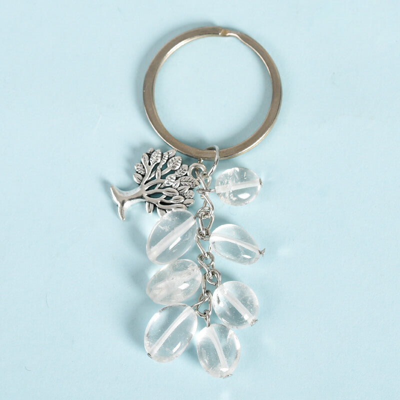 Tree of Life Charm Crystal Chip Keychain