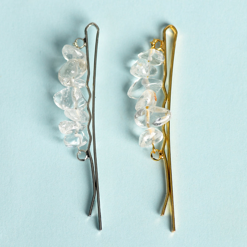 Etheric Aura Natural Crystal Chips Hair Clip