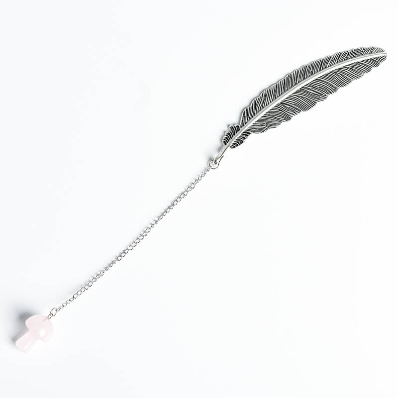 Crystal Pendant Feather Bookmark/Page Marker