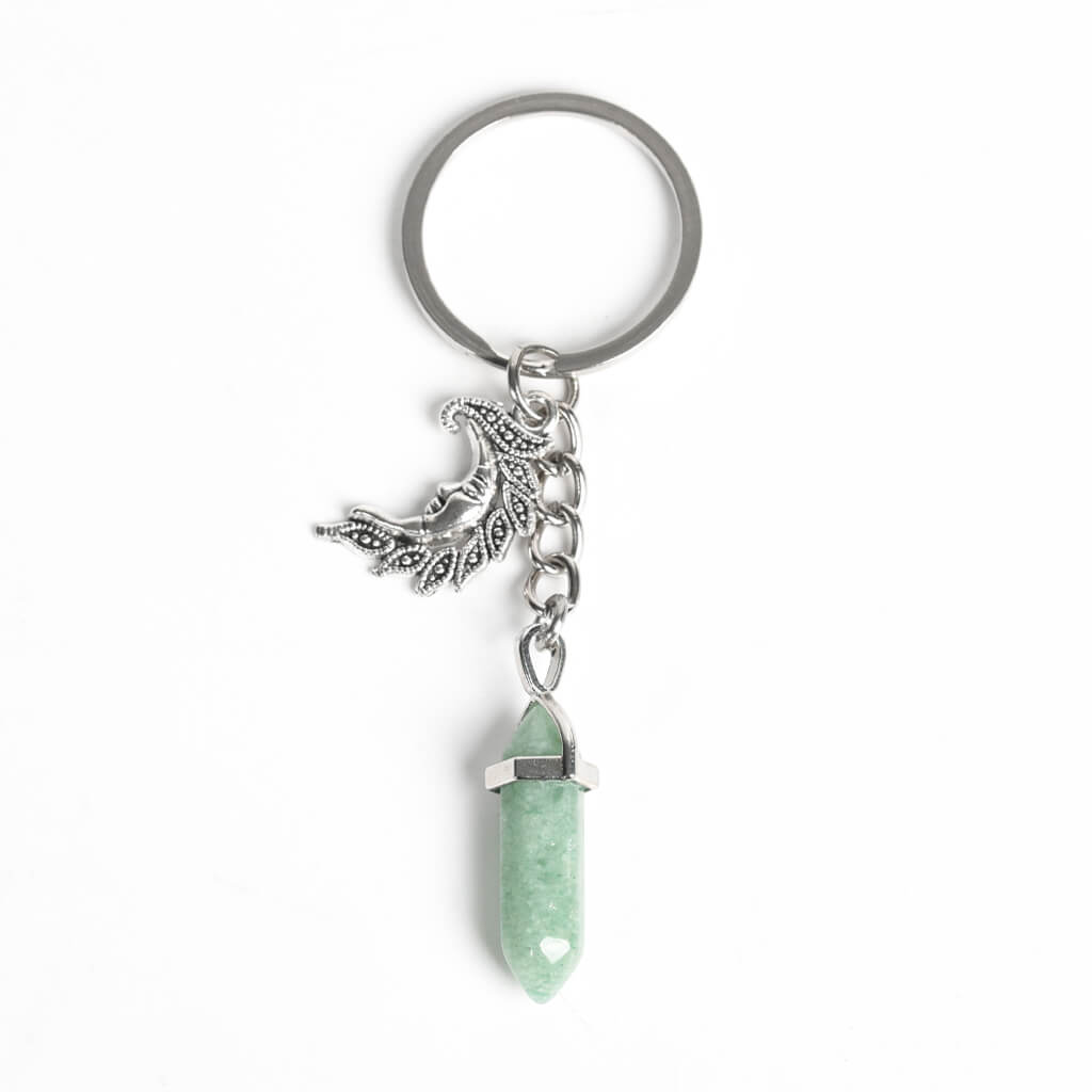 Crystal Hexagonal Double Terminated Points Keychain