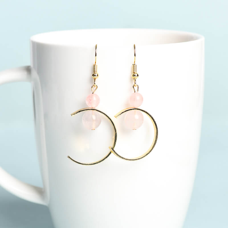 Geometrical Pattern Crystal Earrings
