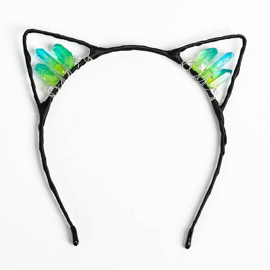 Etheric Aura Cat Ear Aura Quartz Hair Hoop