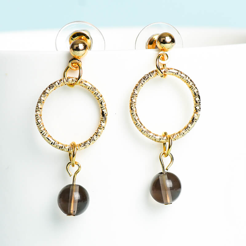 Geometrical Pattern Crystal Earrings