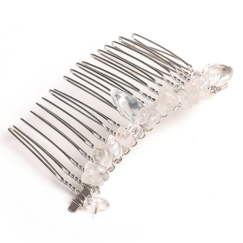 Natural Crystal Chip Stone Hair Comb