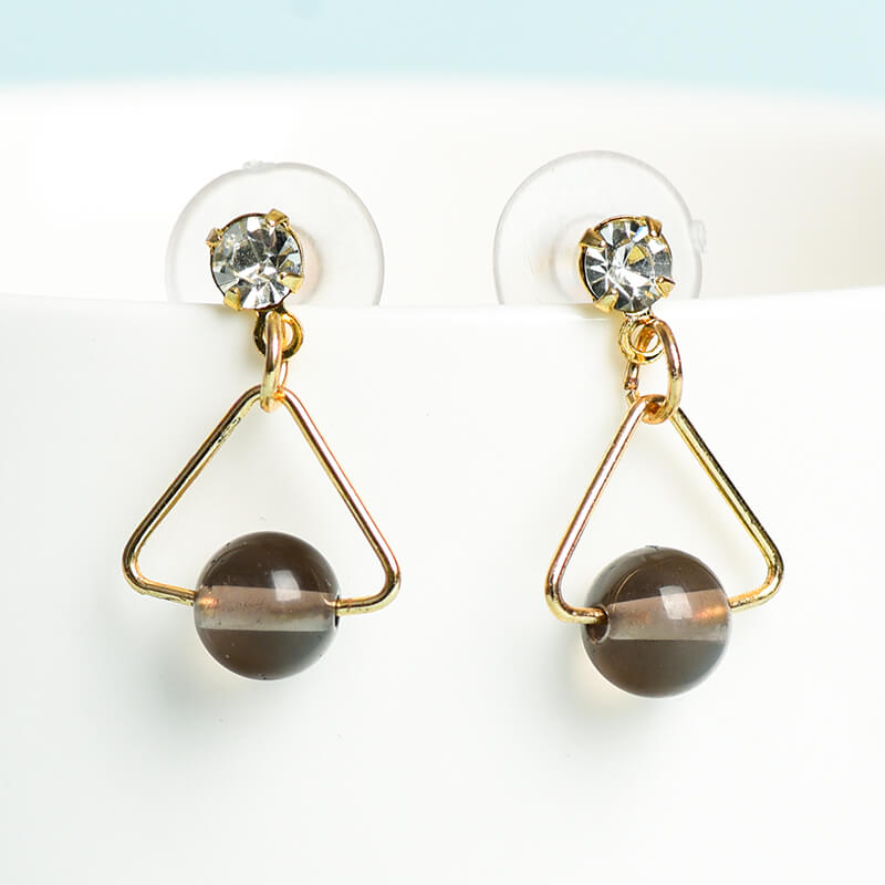 Geometrical Pattern Crystal Earrings